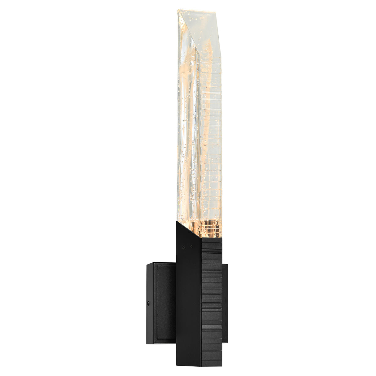 Petra Integrated LED 22in Sand Black Indoor-Outdoor Wall Light with Handcrafted Glass