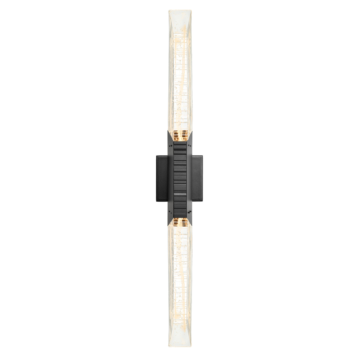 Petra Integrated LED 36in Sand Black Indoor-Outdoor Wall Light with Handcrafted Glass