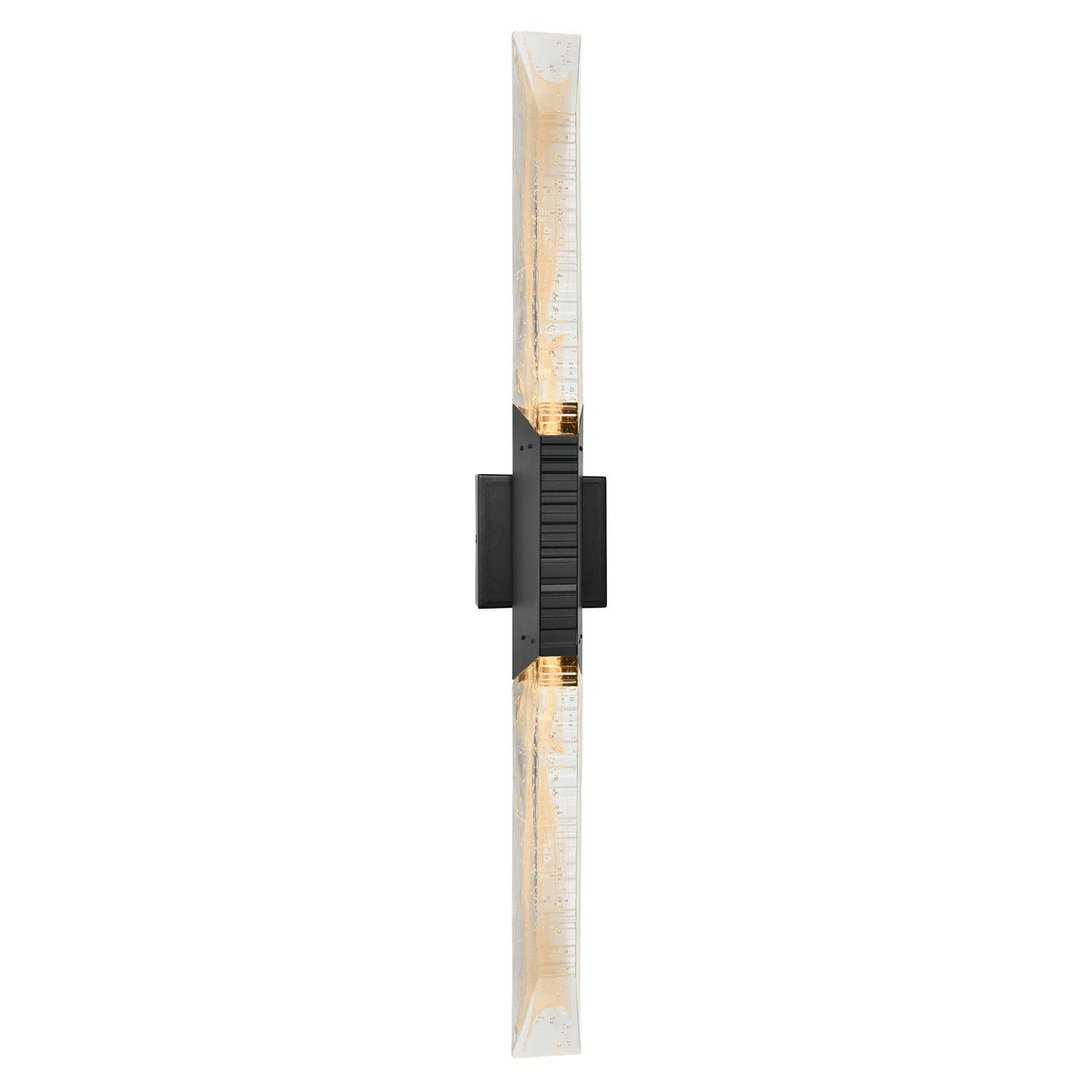Petra Integrated LED 36in Sand Black Indoor-Outdoor Wall Light with Handcrafted Glass