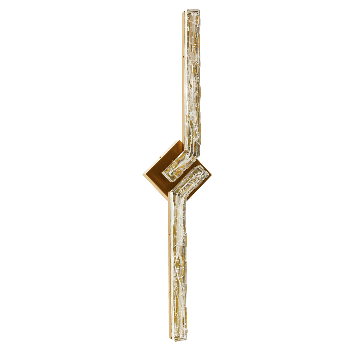 Contour Integrated LED 33in Brass Vanity Light with Handcrafted Glass