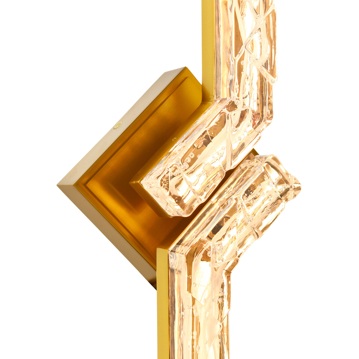 Contour Integrated LED 33in Brass Vanity Light with Handcrafted Glass