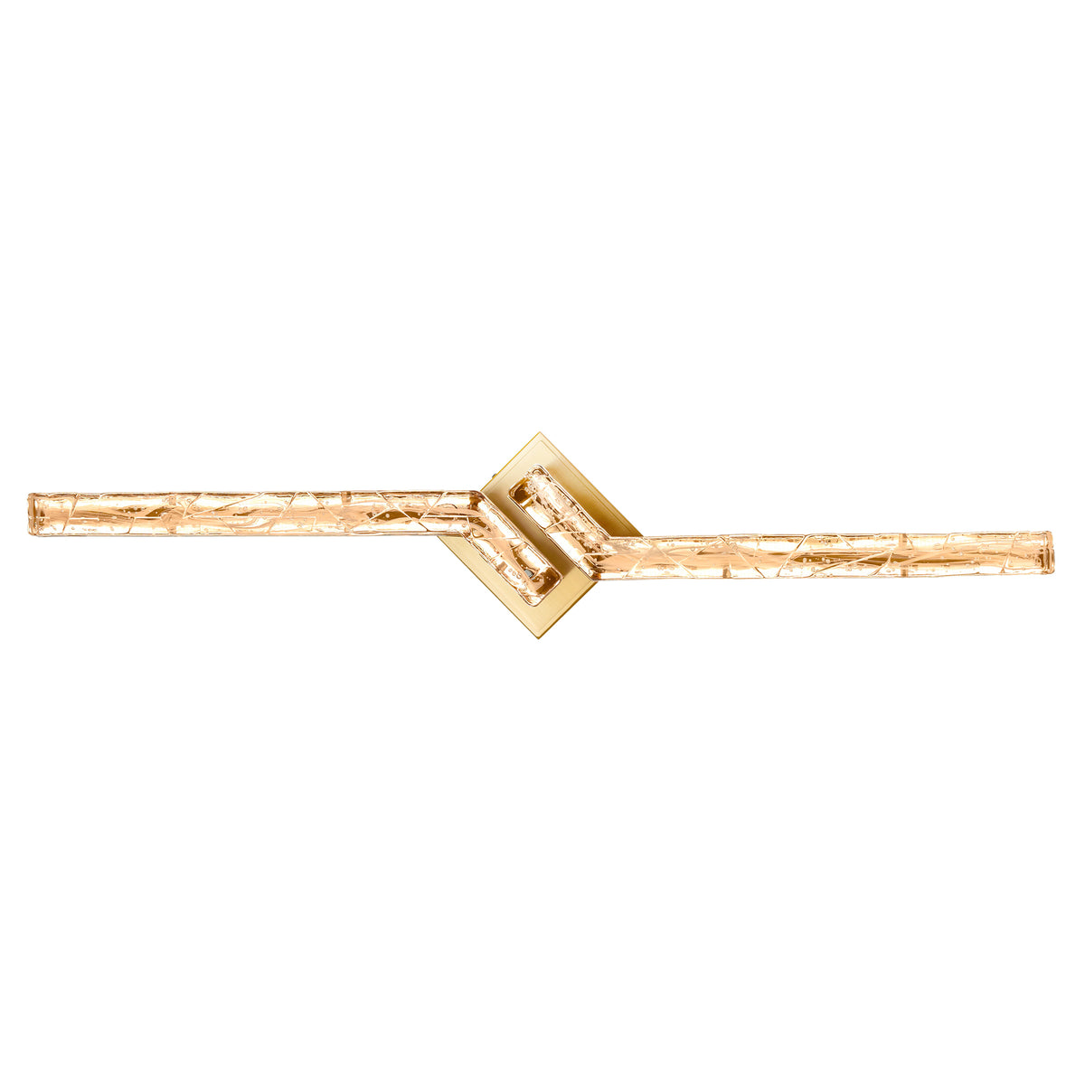 Contour Integrated LED 33in Brass Vanity Light with Handcrafted Glass
