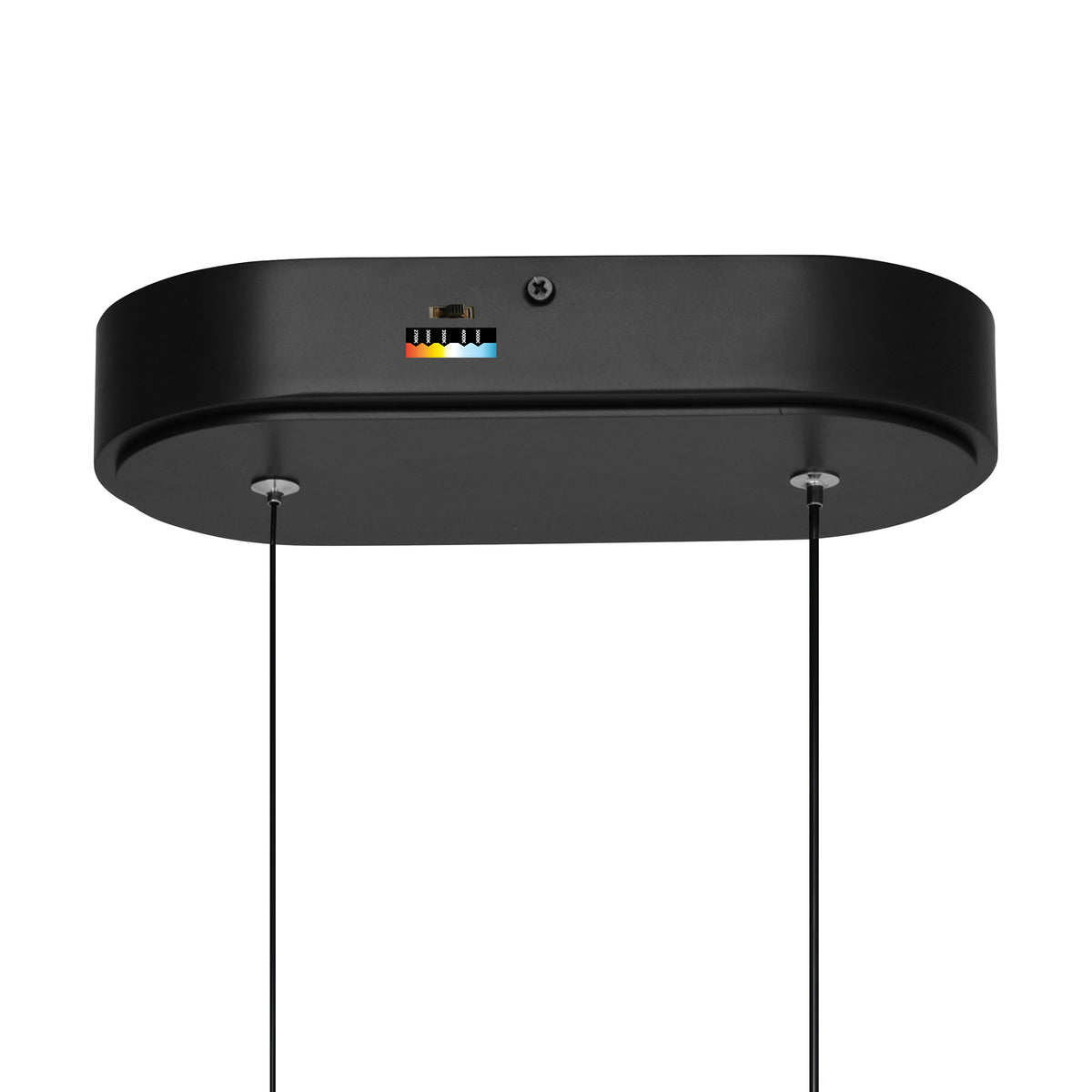 Curva Integrated LED 22in Black Chandelier with Handcrafted Glass