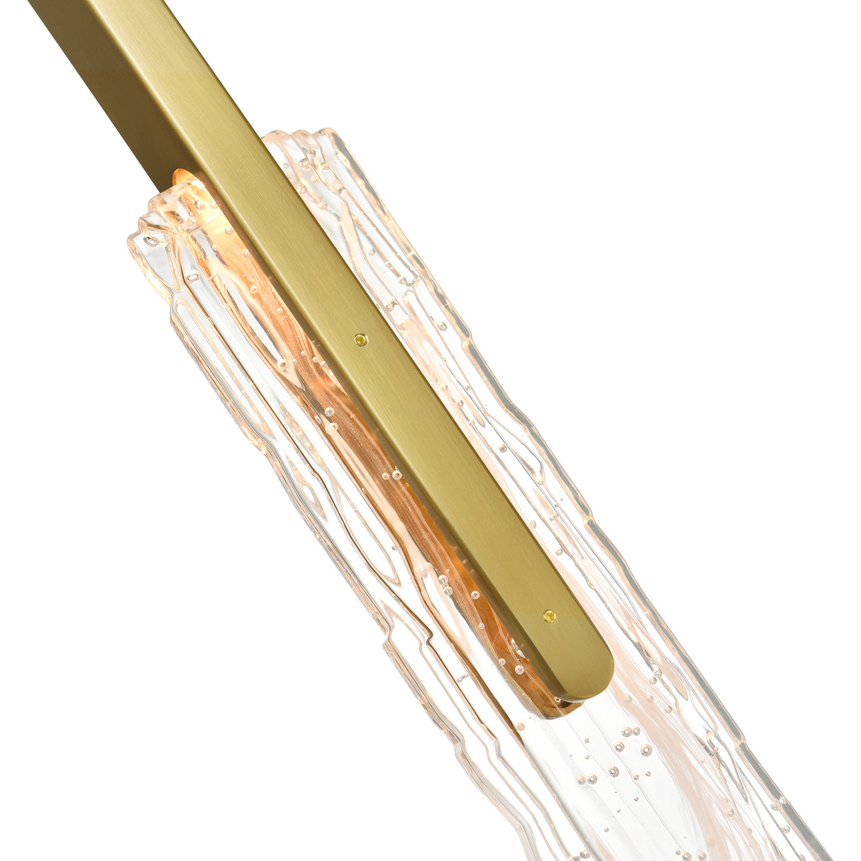 Curva Integrated LED 38in Brass Chandelier with Handcrafted Glass