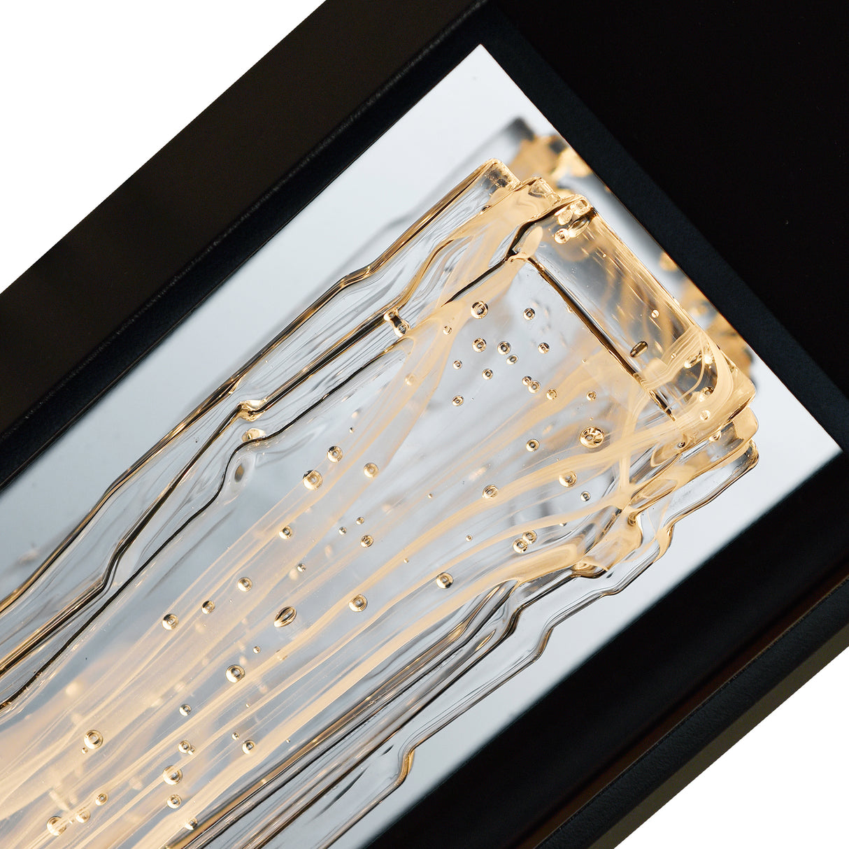 Curva Integrated LED 24in Sand Black Outdoor Wall Light with Handcrafted Glass