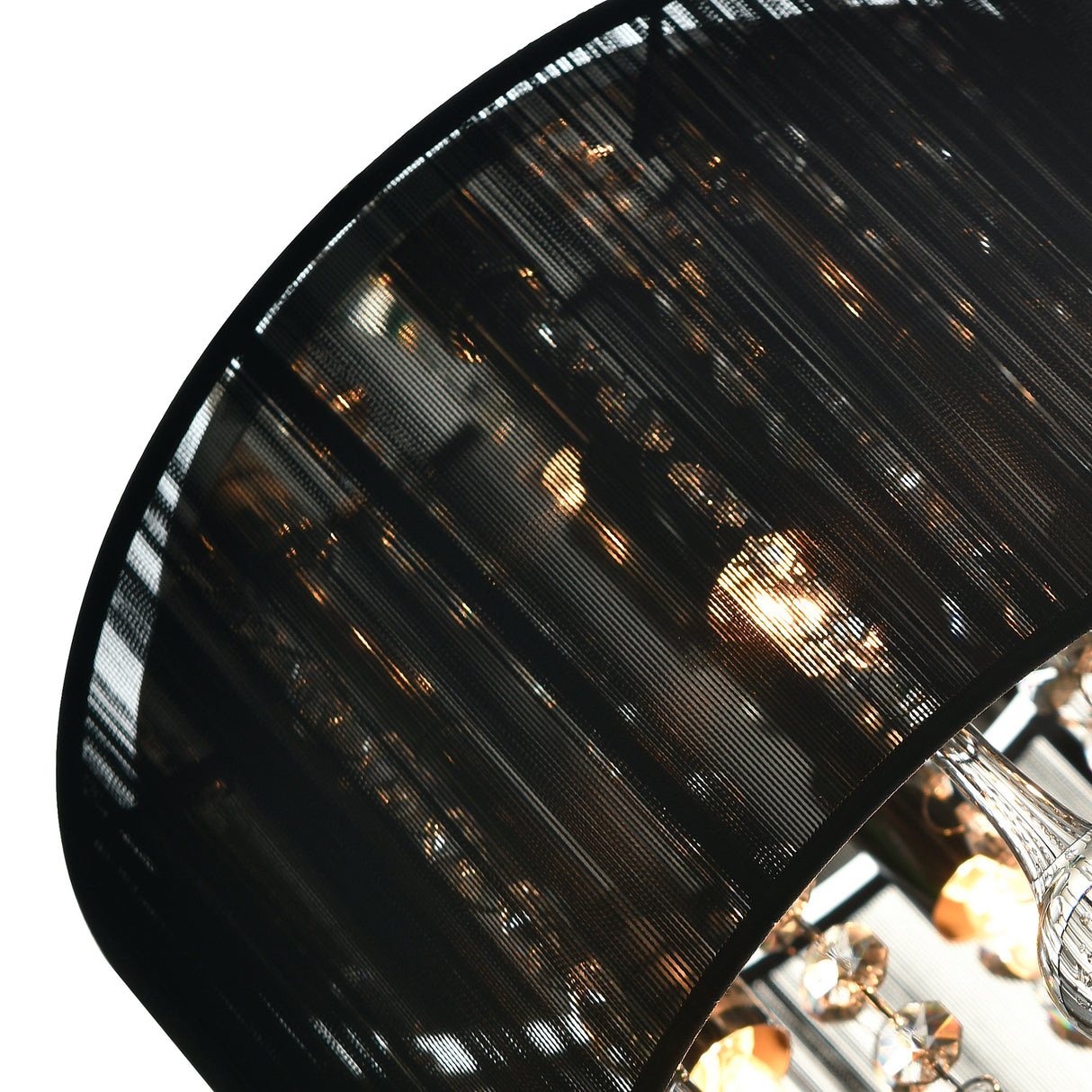 Water Drop 4 Light Chrome Flush Mount With Black Shade