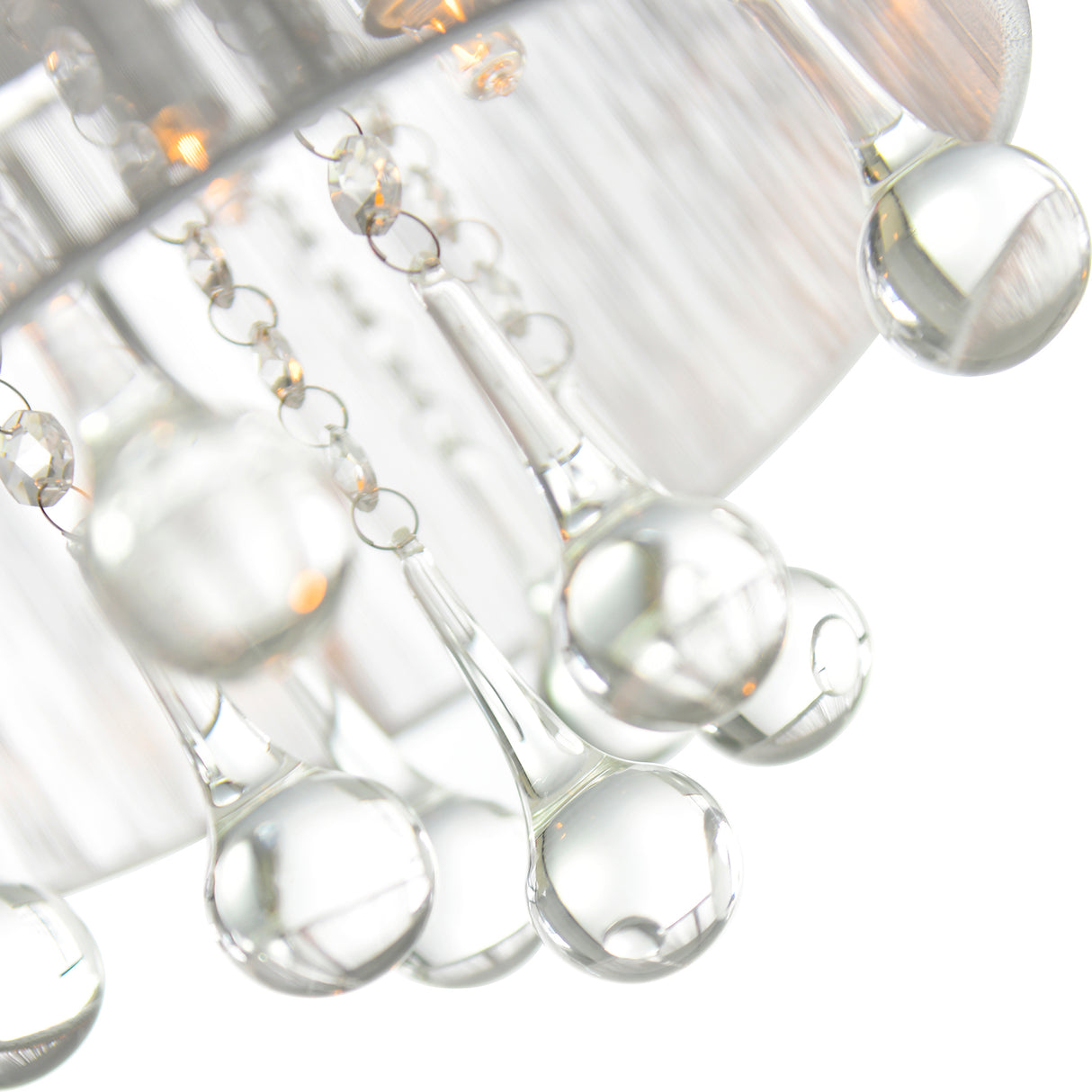 Water Drop 4 Light Chrome Flush Mount With Silver Shade