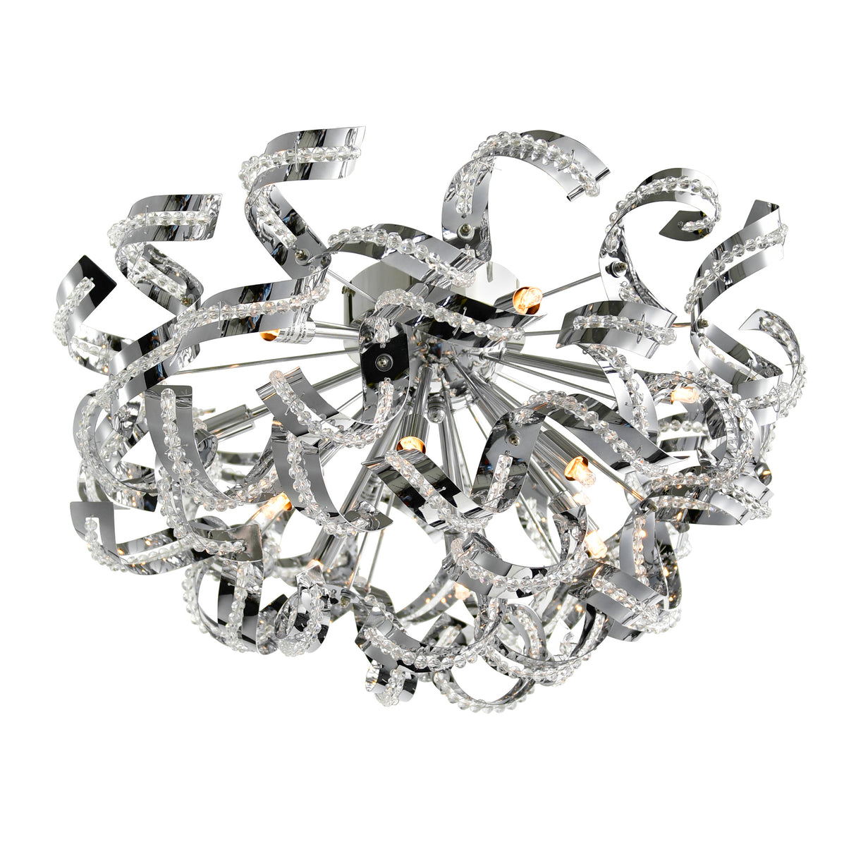 Swivel 13 Light 22in Chrome Flush Mount