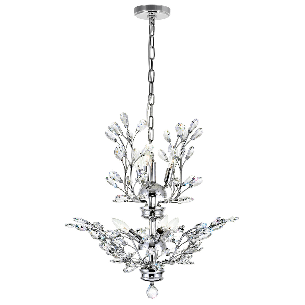 Ivy 6 Light 22in Chrome Chandelier