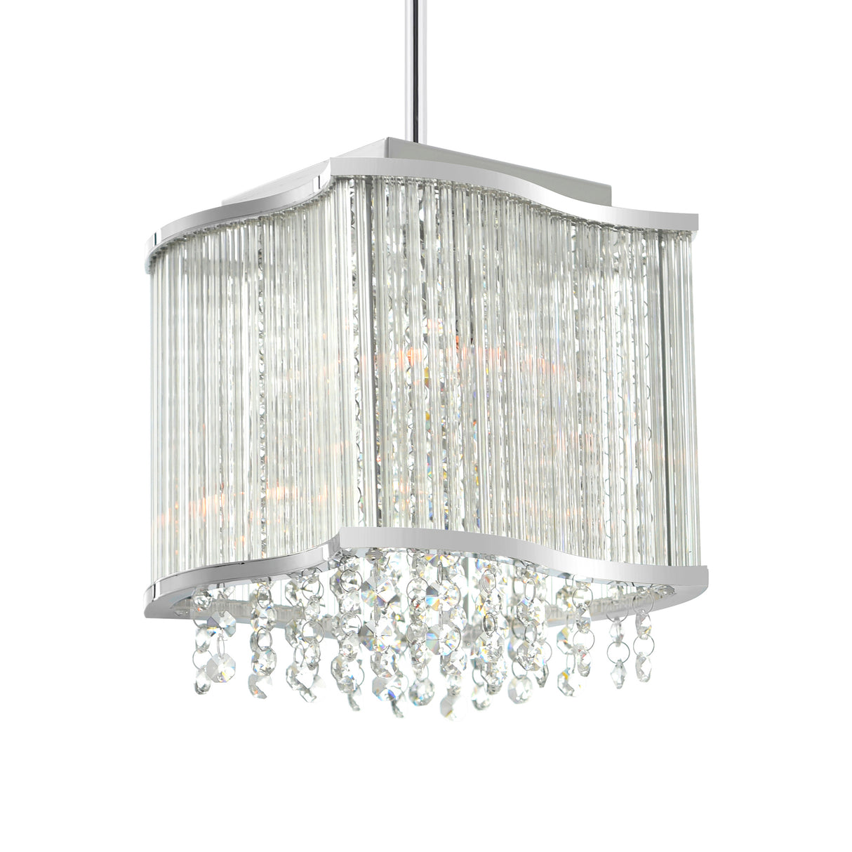 Elsa 3 Light 10in Chrome Drum Shade Mini Pendant