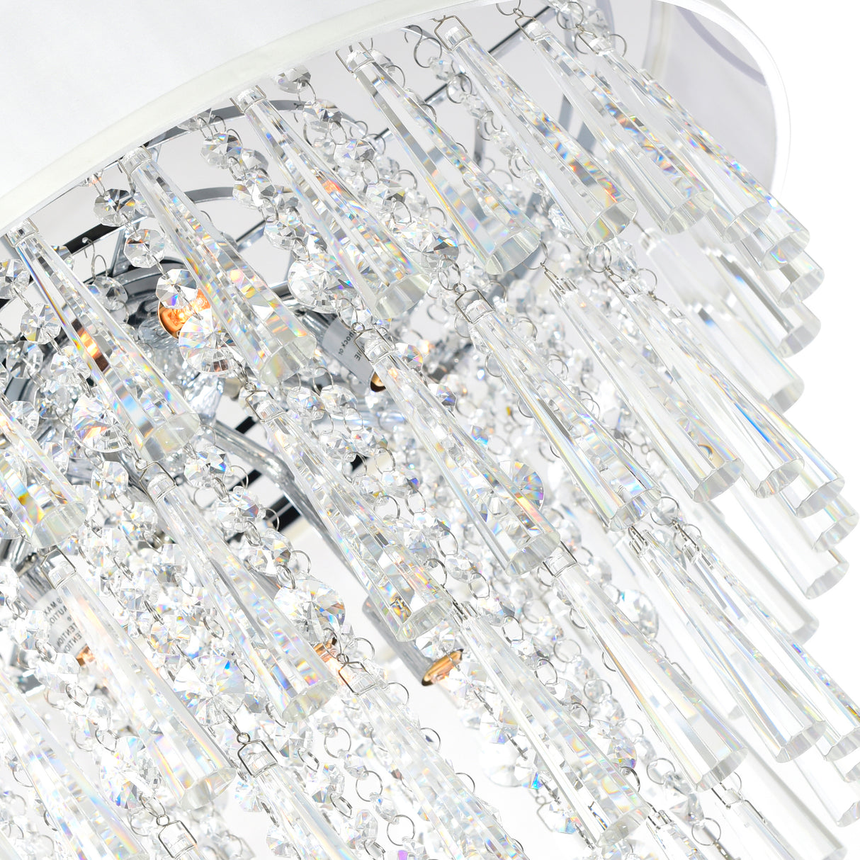 Franca 8 Light 22in Chrome Chandelier with Off White Shade