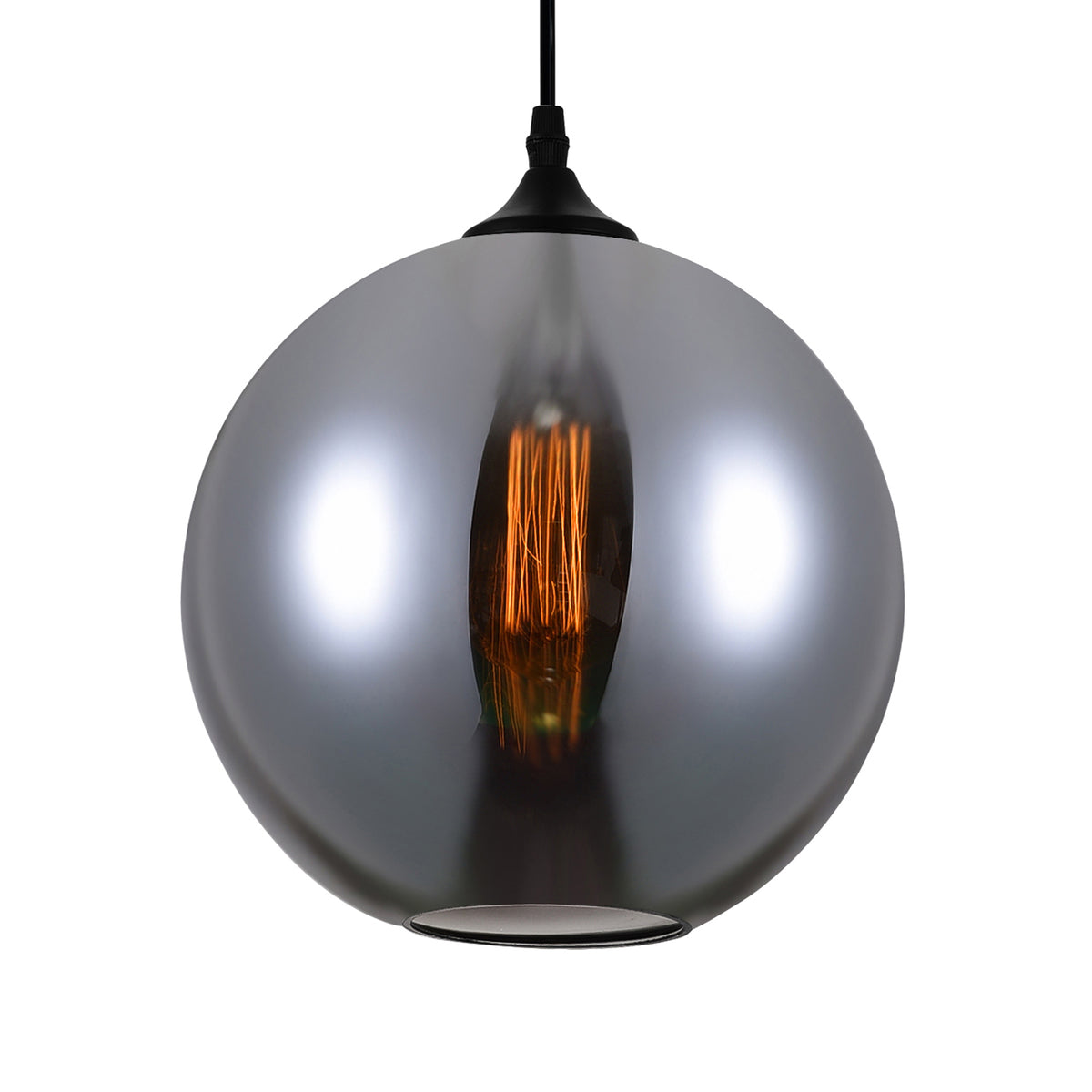 Glass 1 Light 10in Smoke Down Mini Pendant