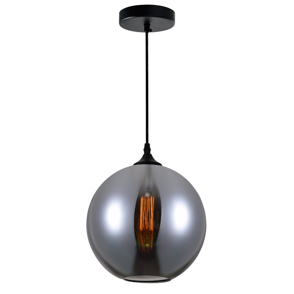 Glass 1 Light 10in Smoke Down Mini Pendant