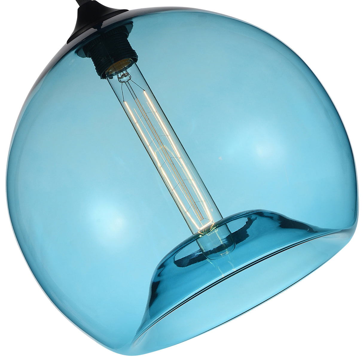 Glass 1 Light 12in Blue Down Mini Pendant