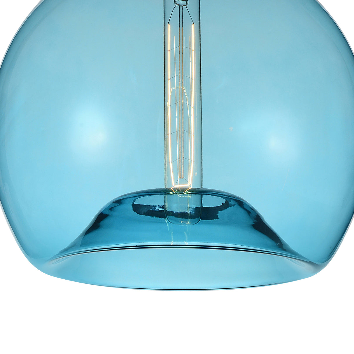 Glass 1 Light 12in Blue Down Mini Pendant