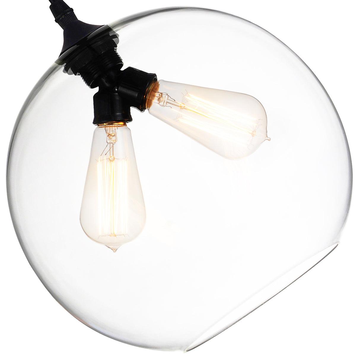 Glass 2 Light 12in Clear Down Mini Pendant