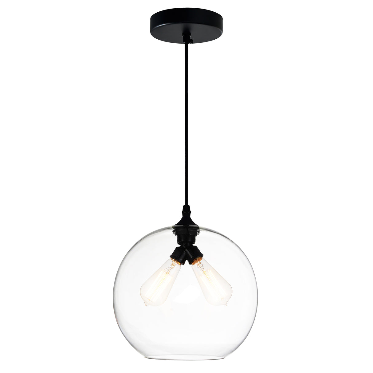 Glass 2 Light 12in Clear Down Mini Pendant