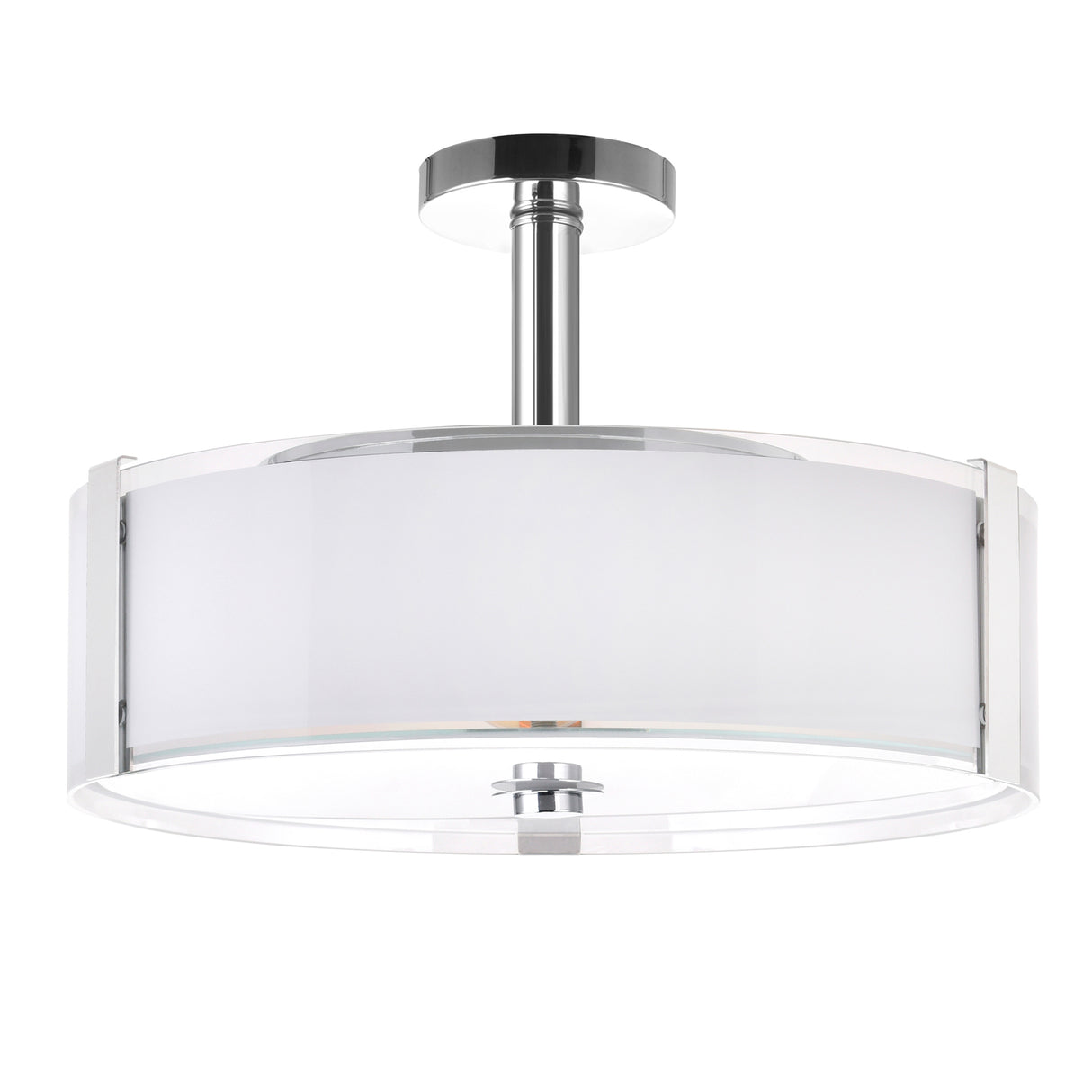 Lucie 5 Light 21in Chrome Round Drum Shade Flush Mount