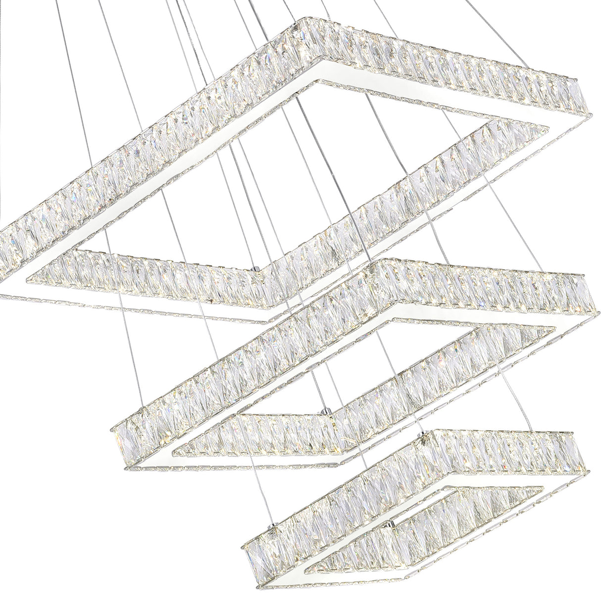 Florence Integrated LED 3-Tier Chrome Chandelier