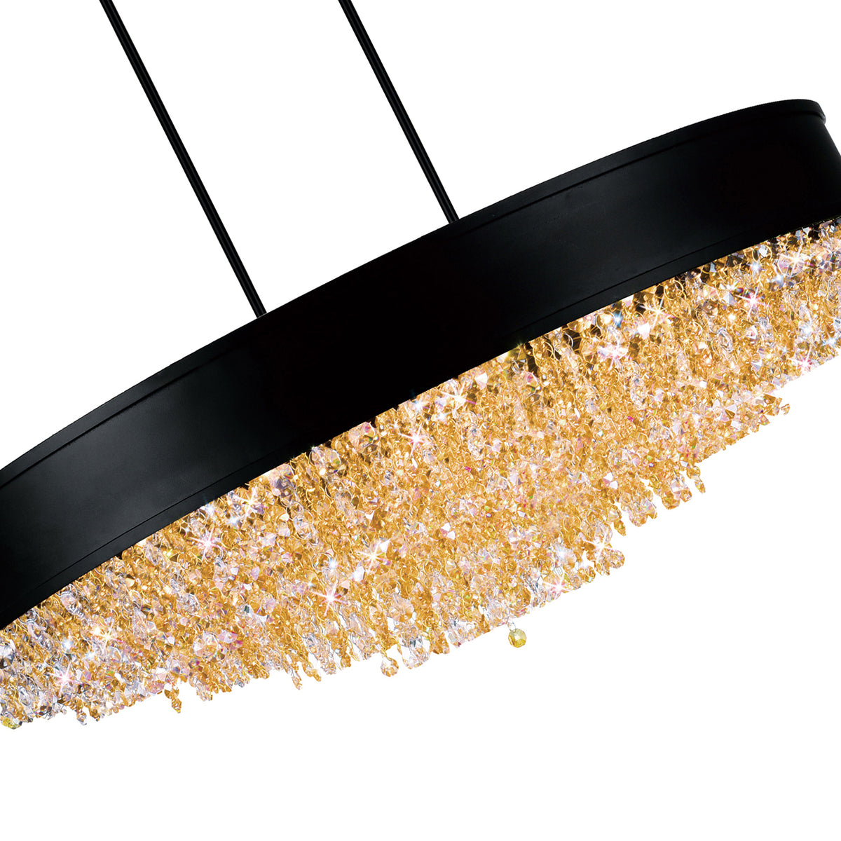 Medina 15 Light Drum Shade Chandelier With Black Finish