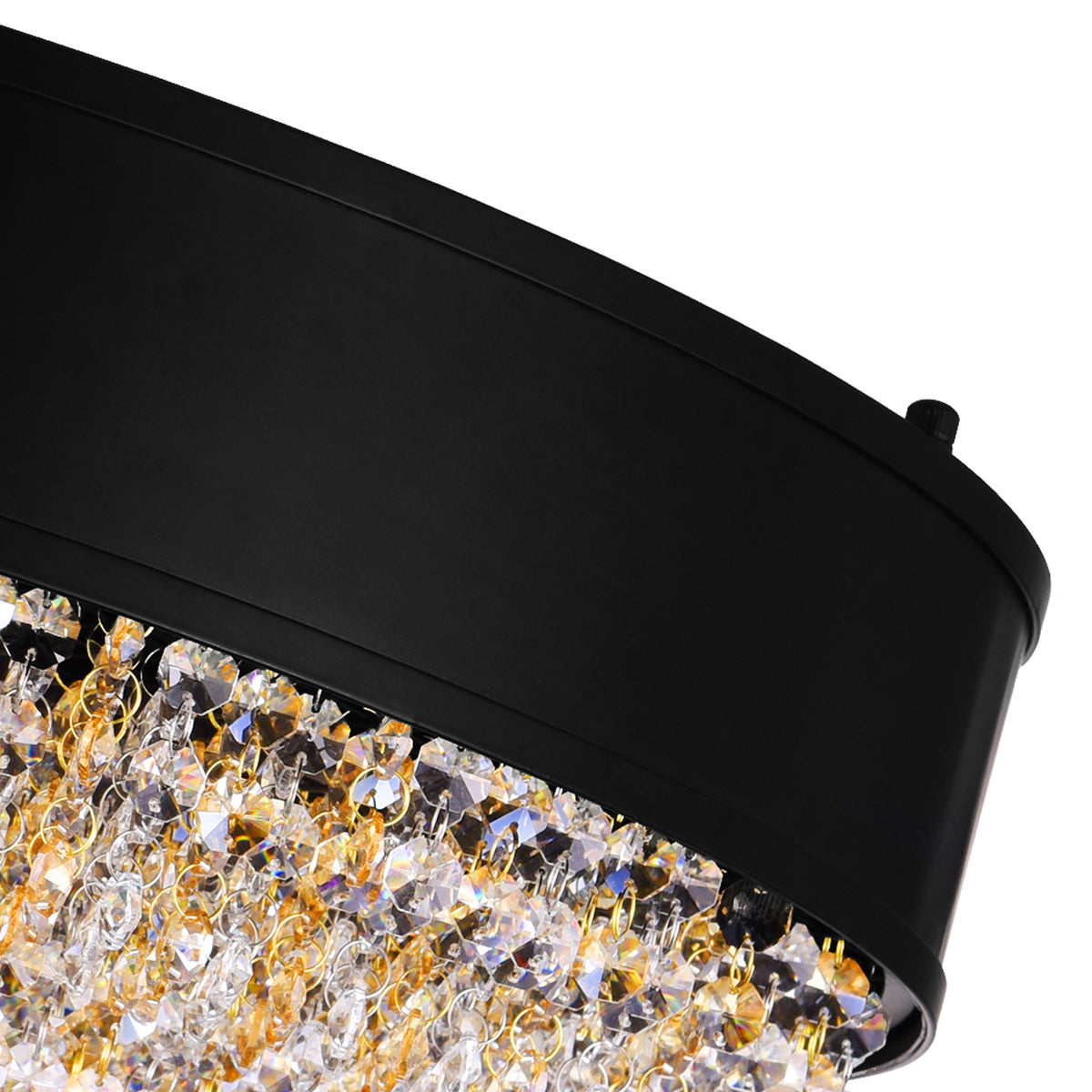 Medina 15 Light Drum Shade Chandelier With Black Finish