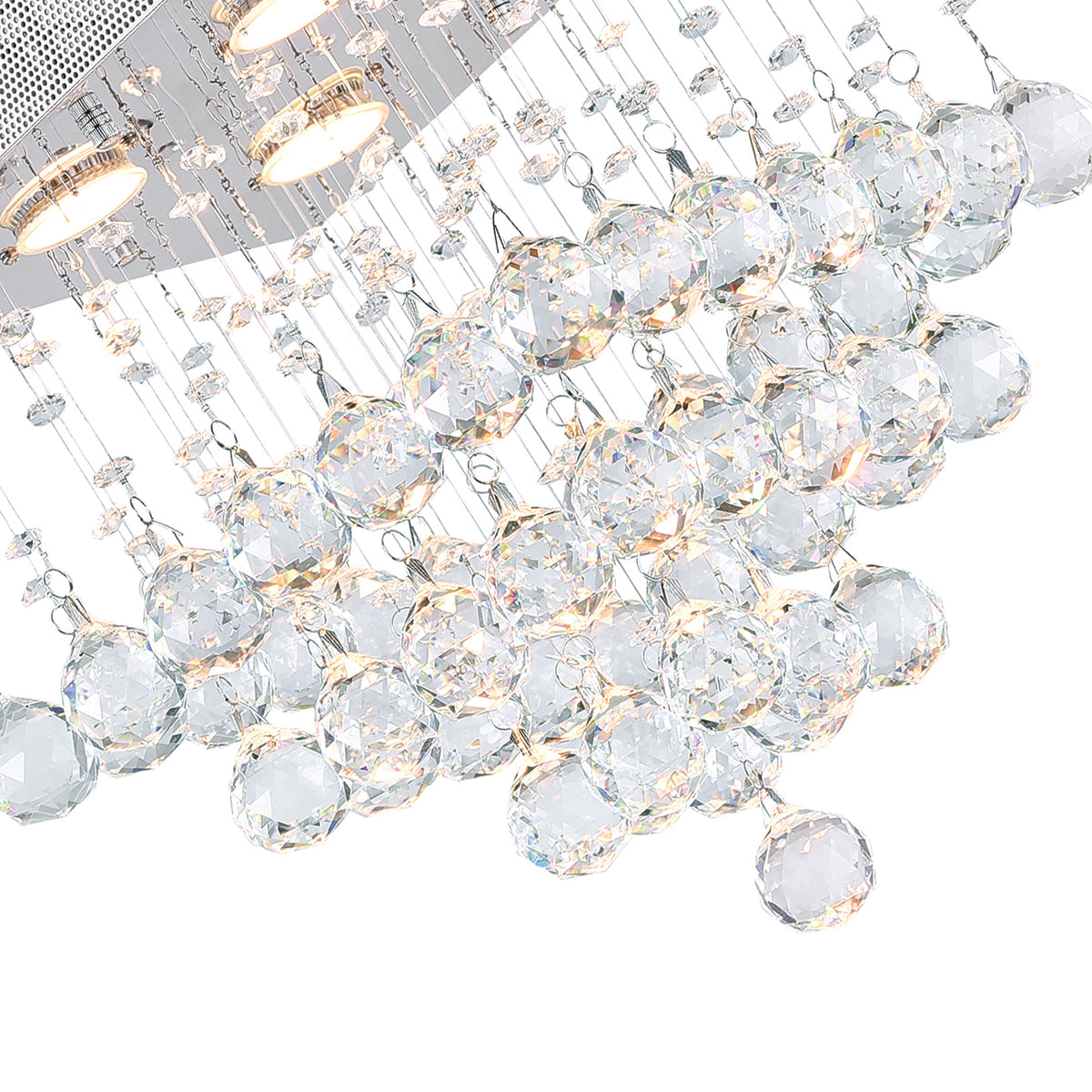 Square 4 Light Chandelier With Chrome Finish