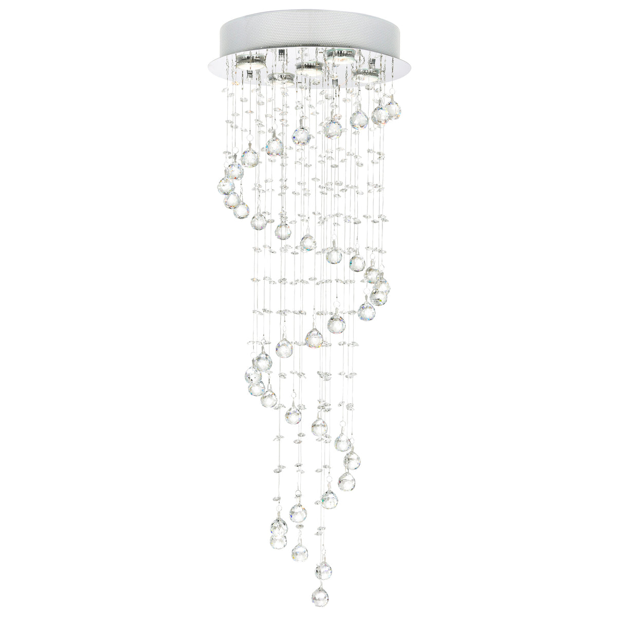 Spiral 5 Light Chandelier With Chrome Finish