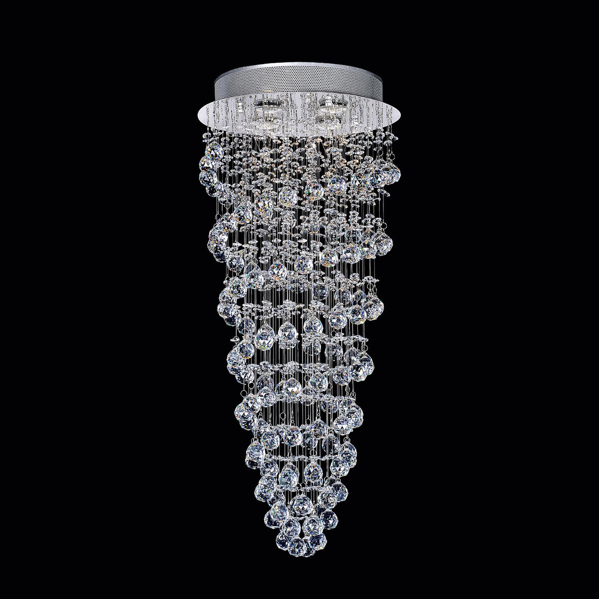 Double Spiral 4 Light Chandelier With Chrome Finish