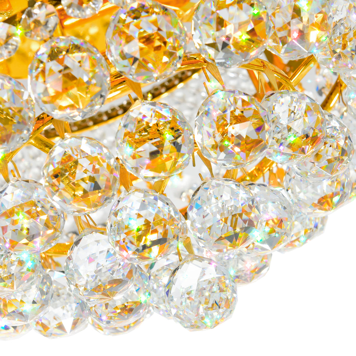 Empire 3 Light 12in Gold Flush Mount with Crystals