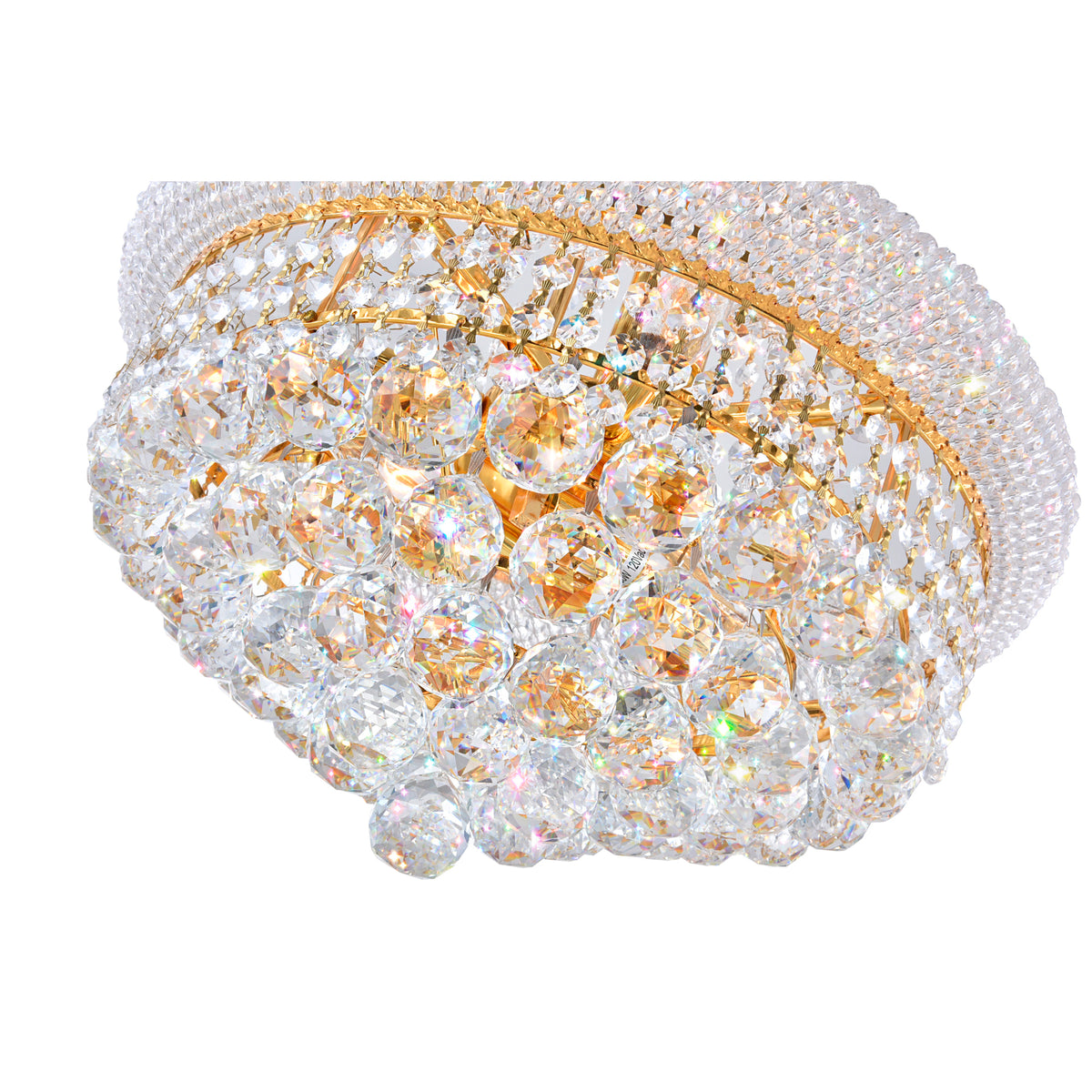 Empire 8 Light 18in Gold Down Chandelier with Crystals