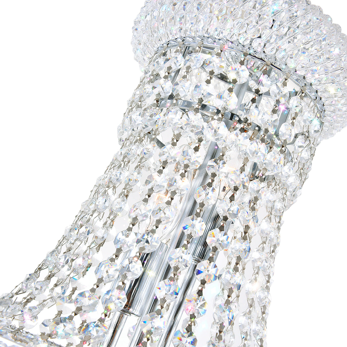 Empire 14 Light 20in Chrome Down Chandelier with Crystals
