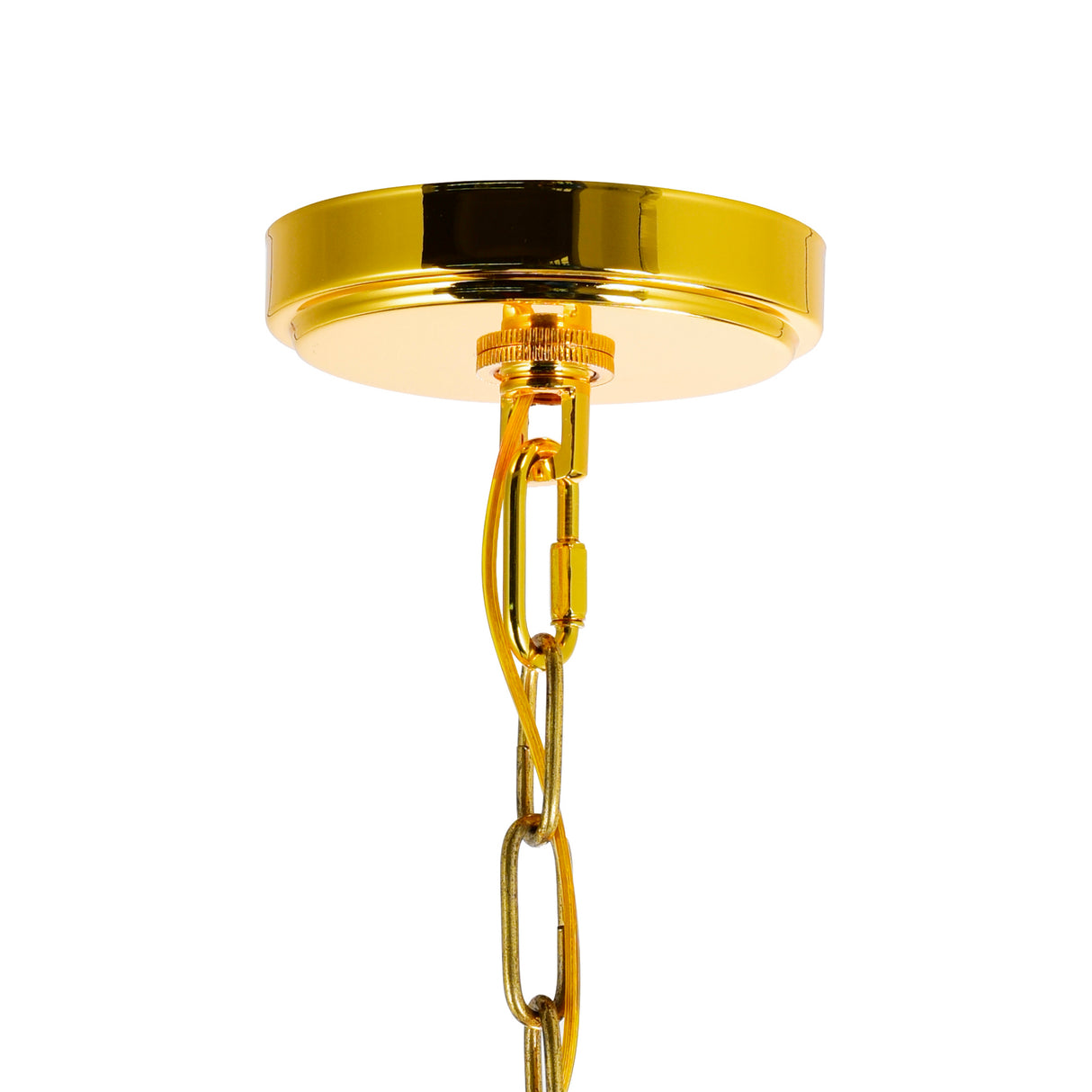 Empire 18 Light 28in Gold Down Chandelier with Crystals