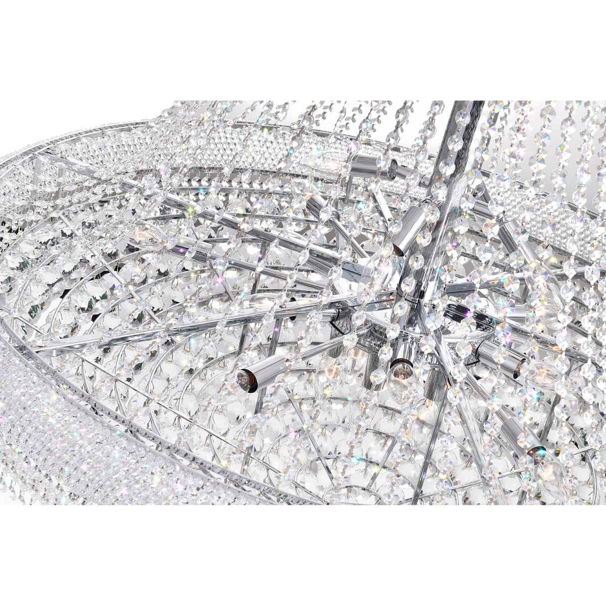 Empire 38 Light 42in Chrome Down Chandelier with Crystals