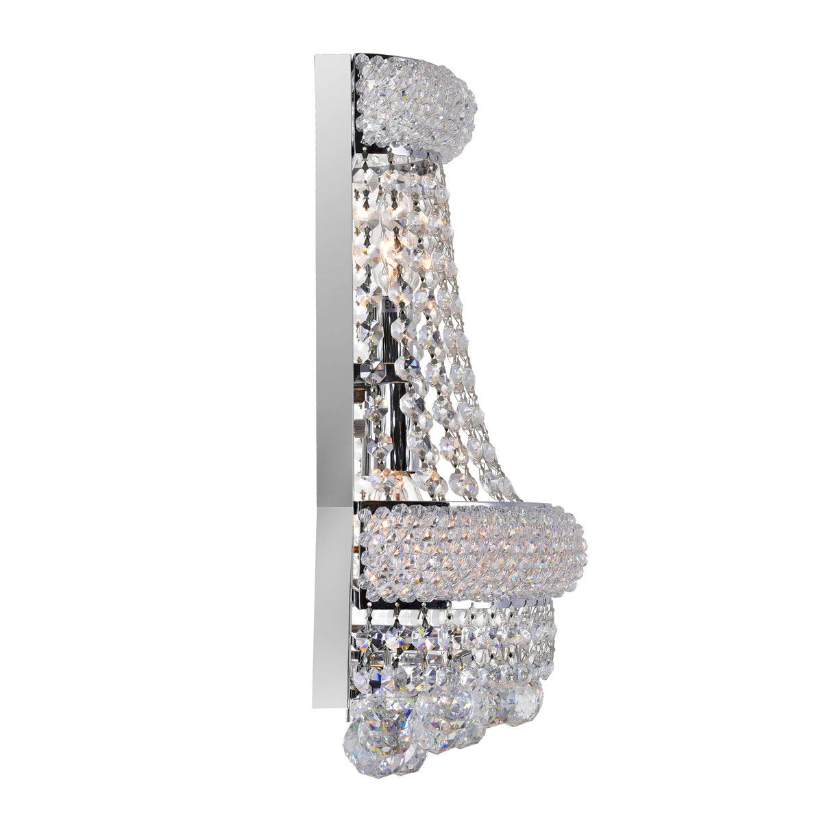Empire 3 Light 12in Chrome Wall Sconce with Crystals