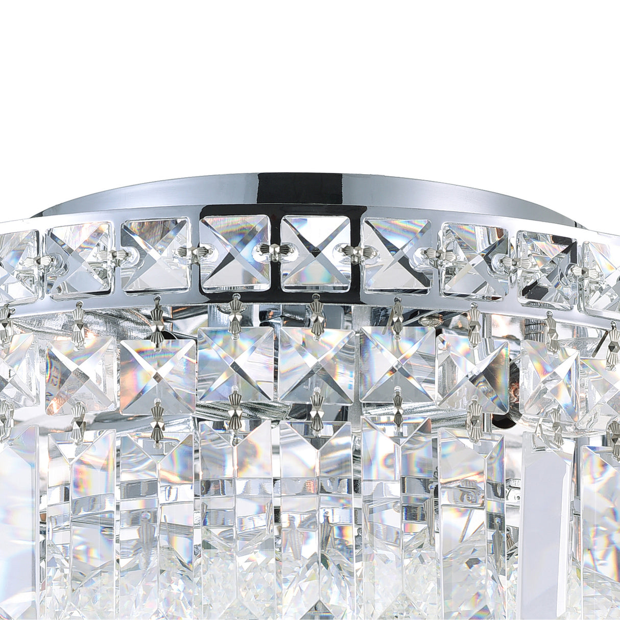 Colosseum 8 Light 20in Chrome Flush Mount with Crystals