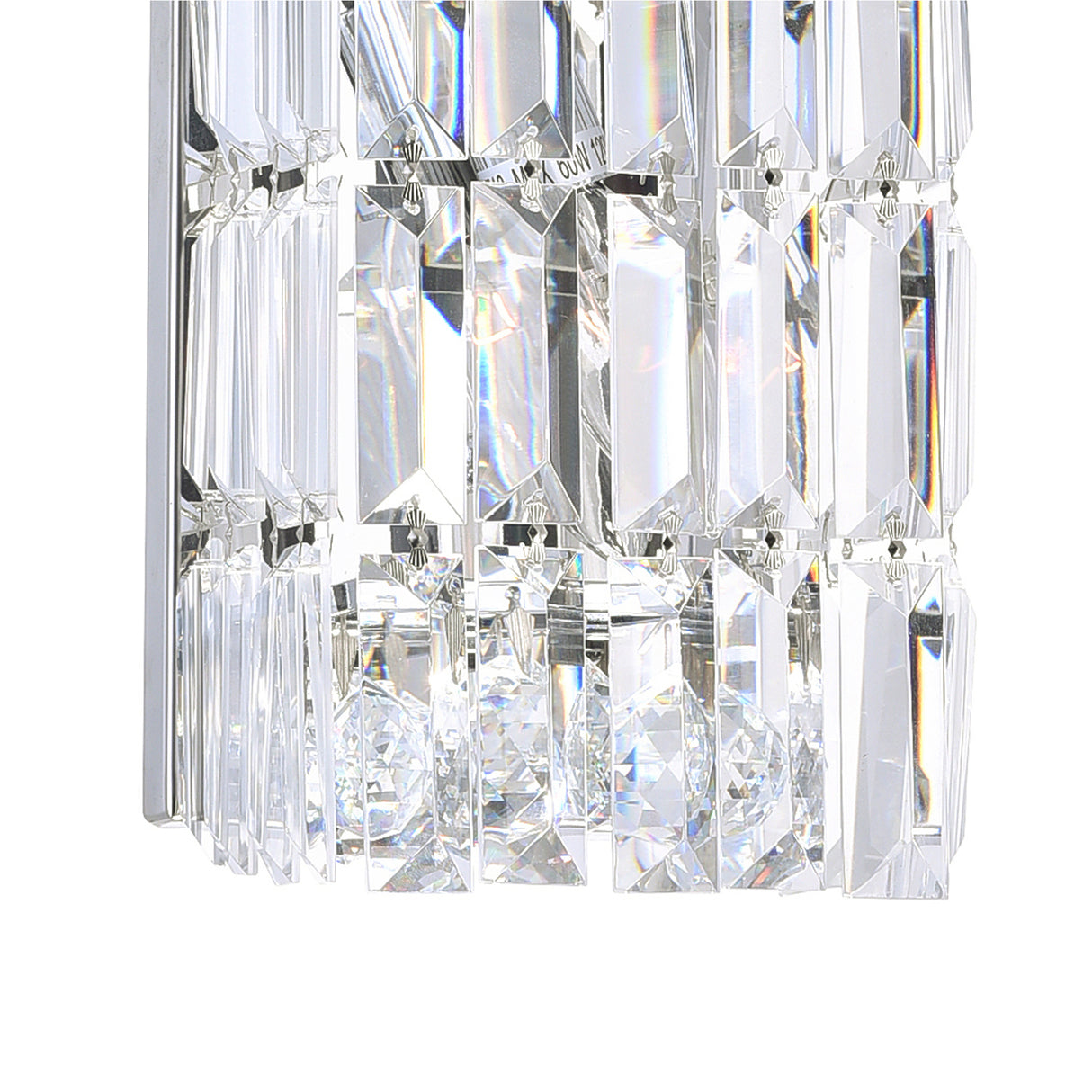 Colosseum 2 Light 5in Chrome Bathroom Sconce with Crystals