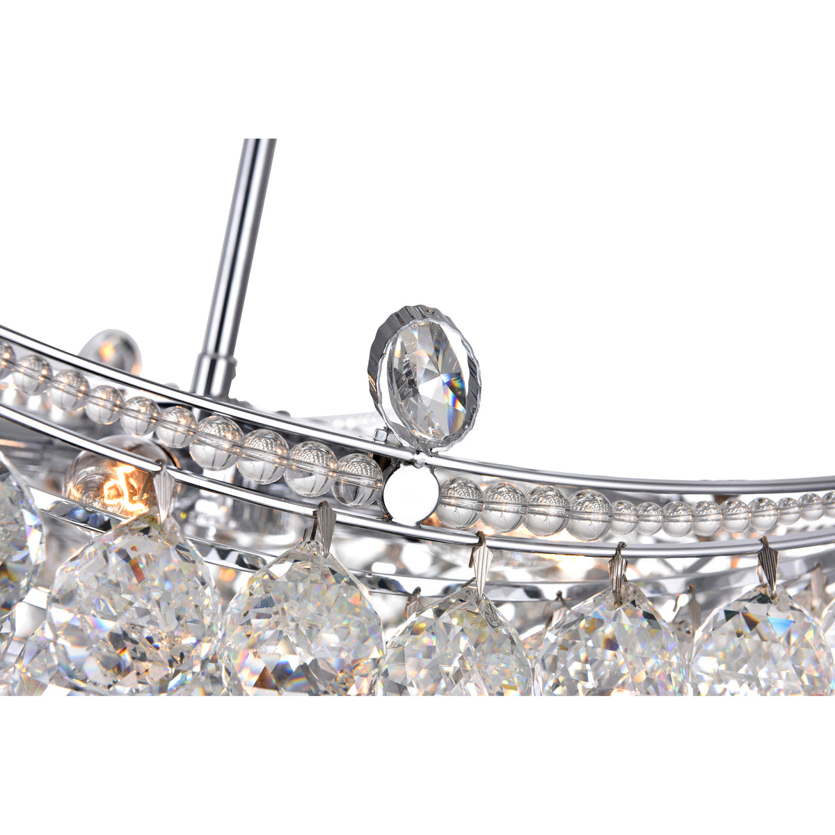 Jasmine 8 Light Down Chandelier With Chrome Finish