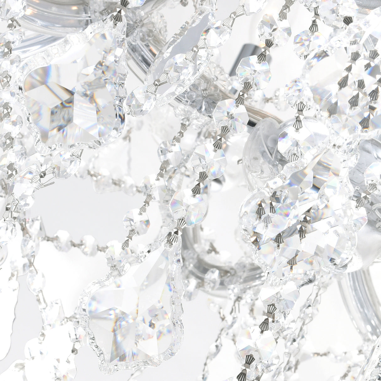 Maria Theresa 13 Light 30in Chrome Up Chandelier with Crystals