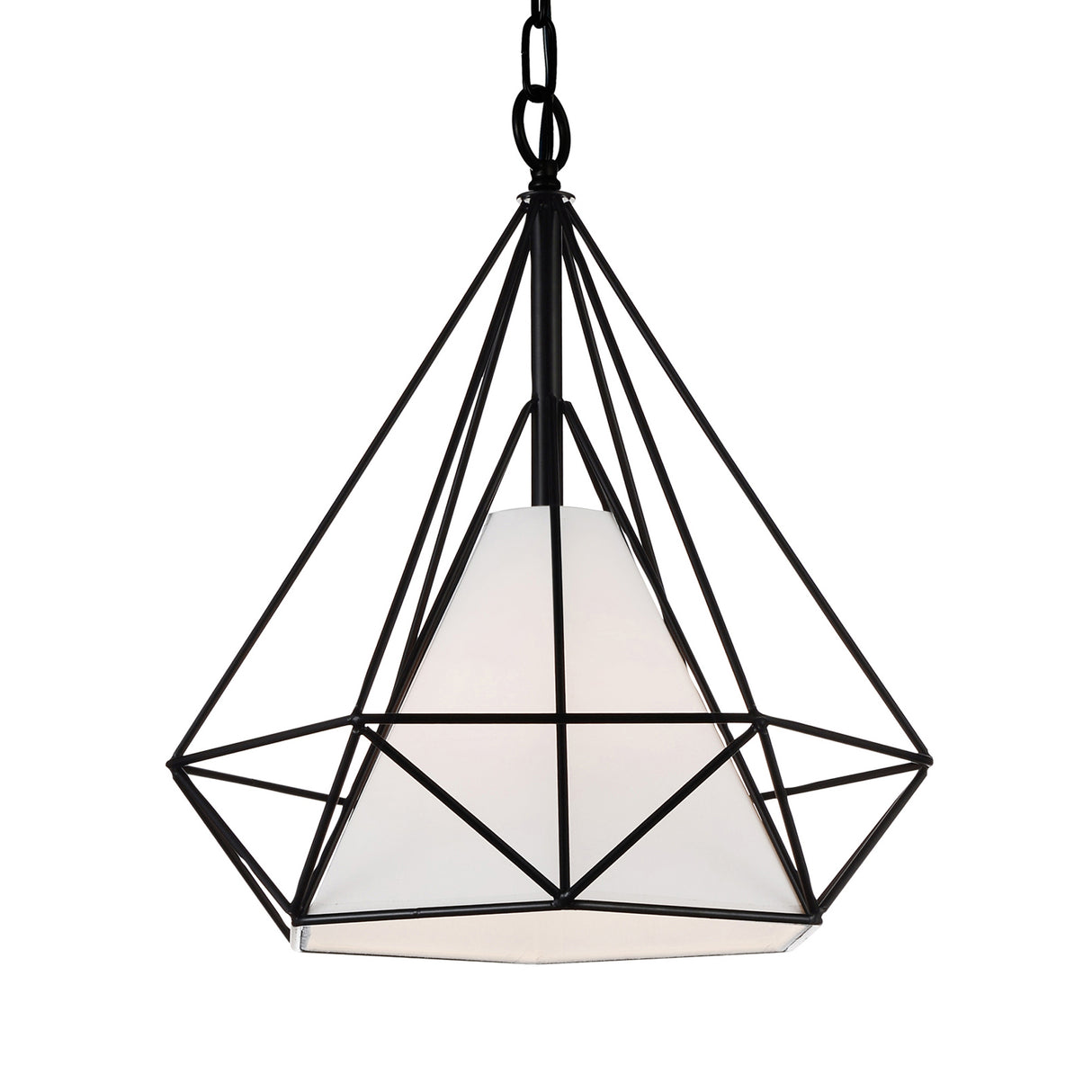 Diamond 1 Light 18in Black Down Pendant