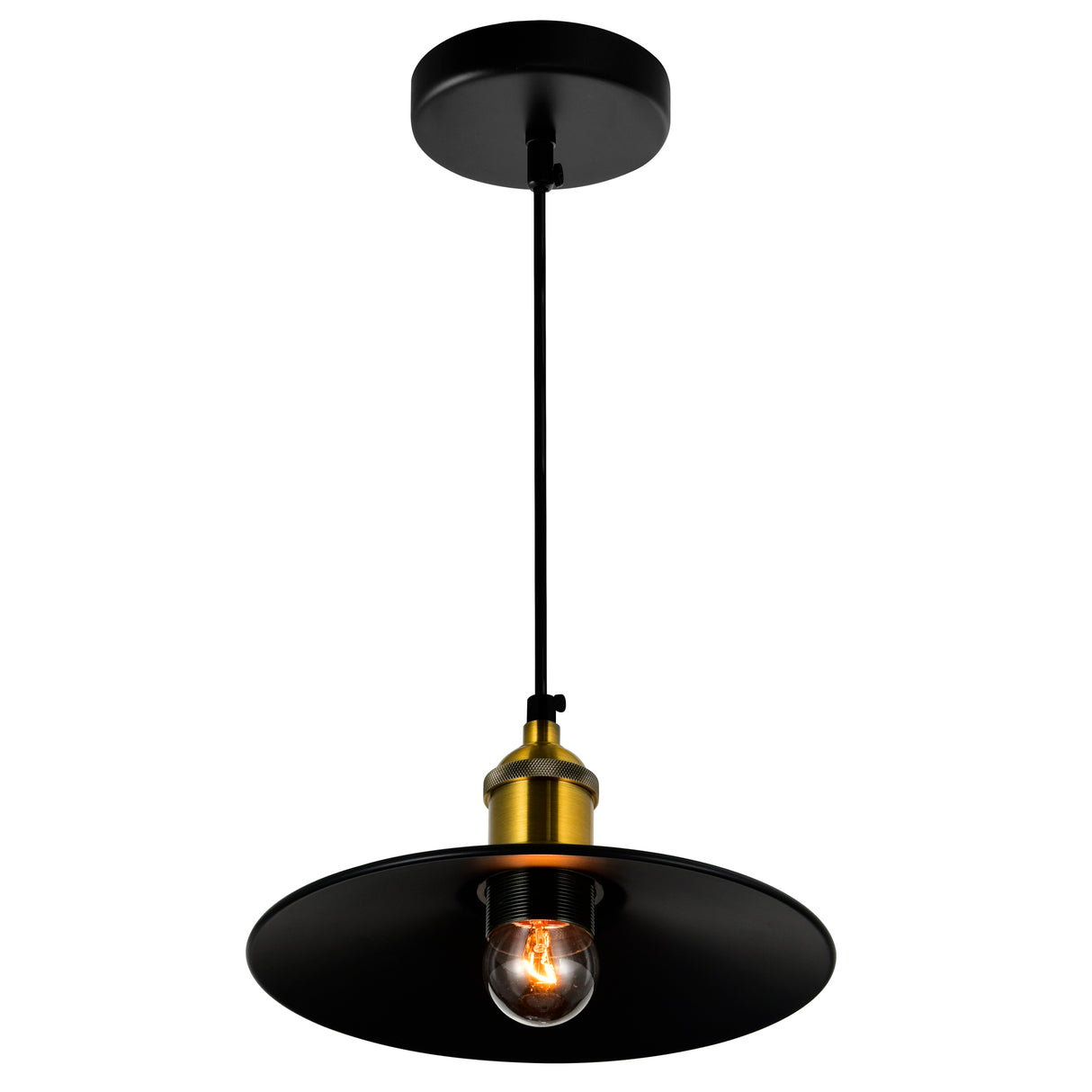Brave 1 Light 9in Black Mini Pendant