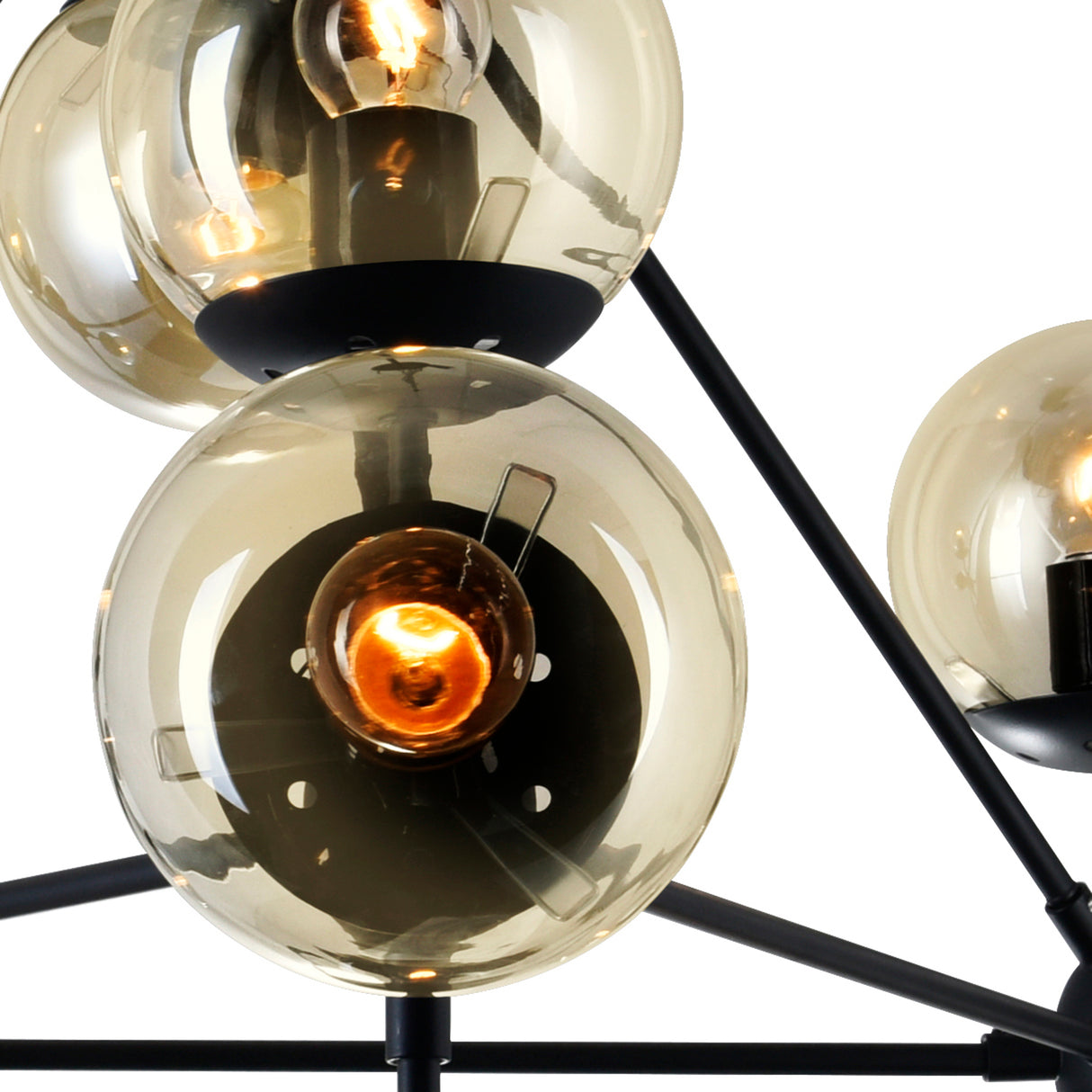 Glow 10 Light 39in Black Chandelier