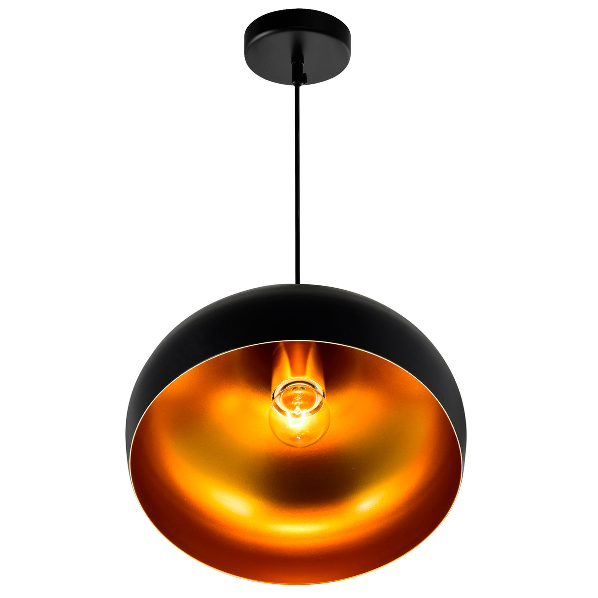 Dynamic 1 Light 13in Black Down Pendant
