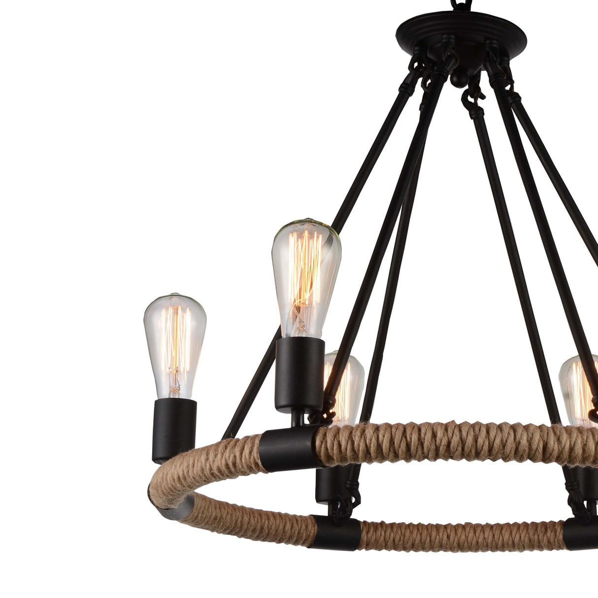 Ganges 6 Light Up Chandelier With Black Finish