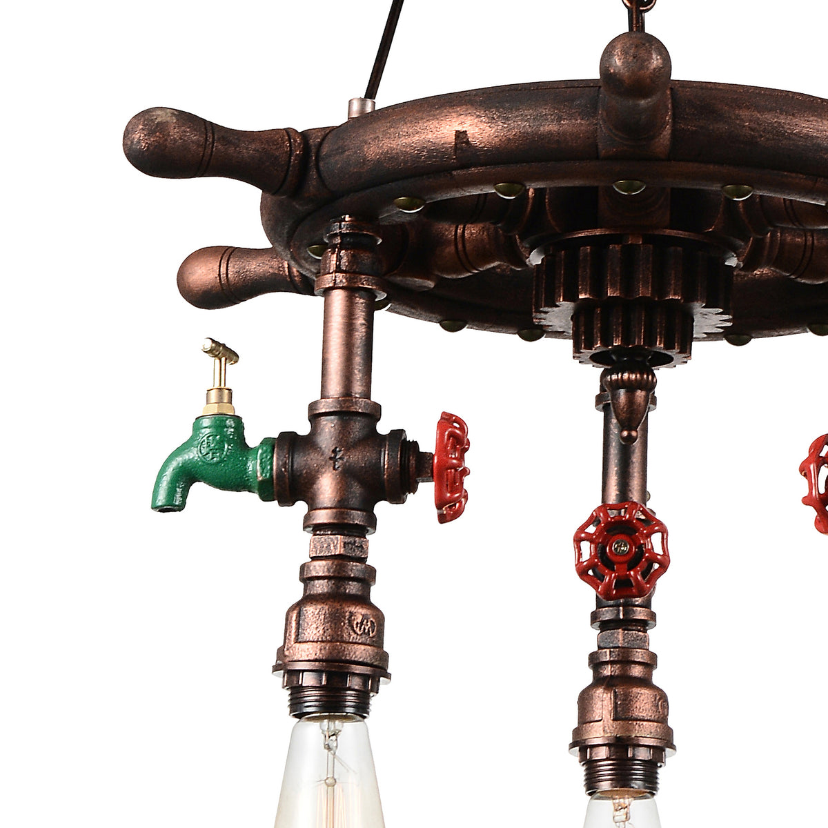 Manor 3 Light Down Chandelier With Speckled copper Finish