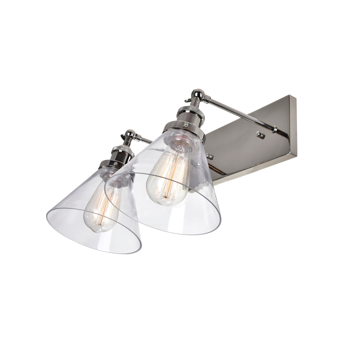 Eustis 2 Light 15in Polished Nickel Vanity Light