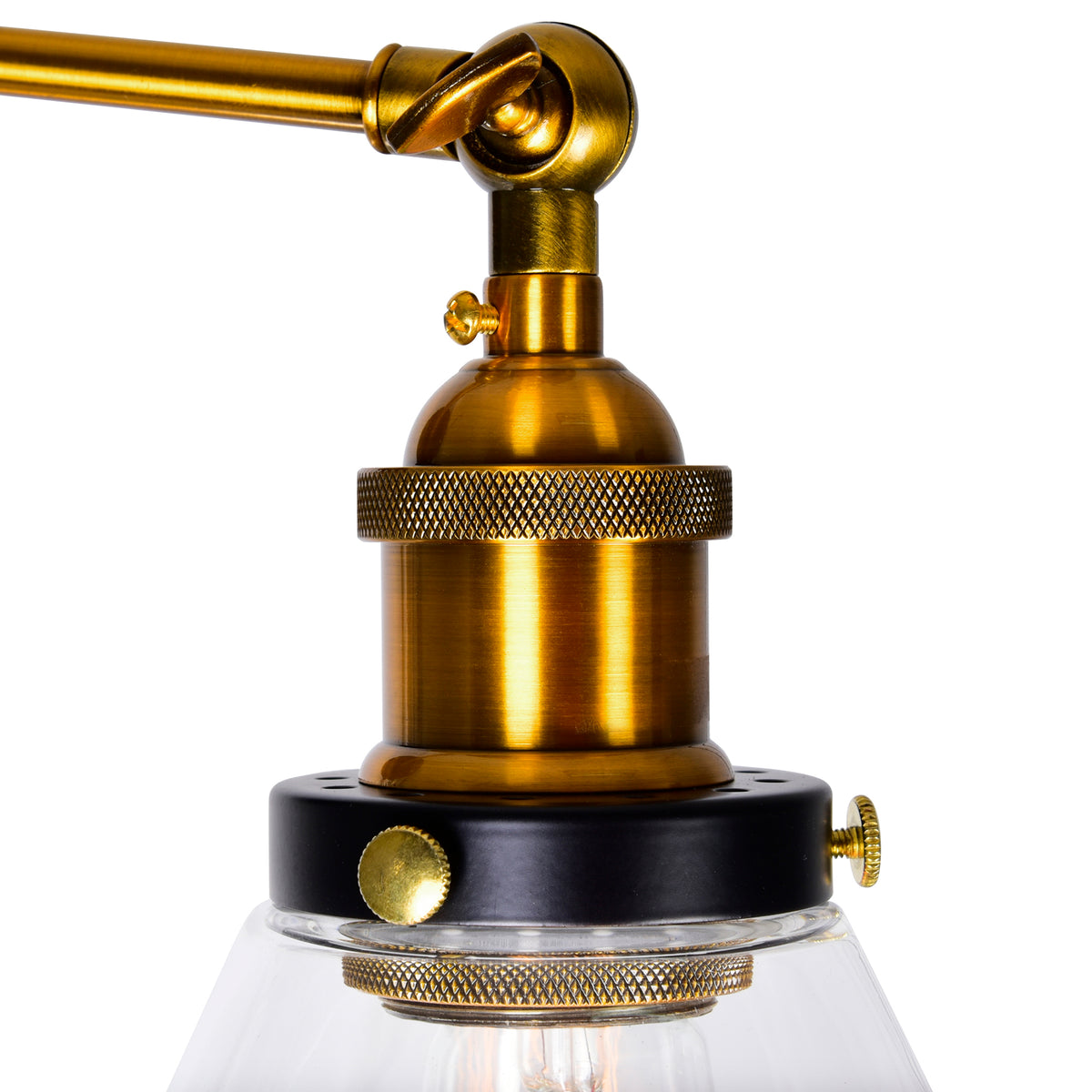 Eustis 3 Light 24in Black & Gold Vanity Light