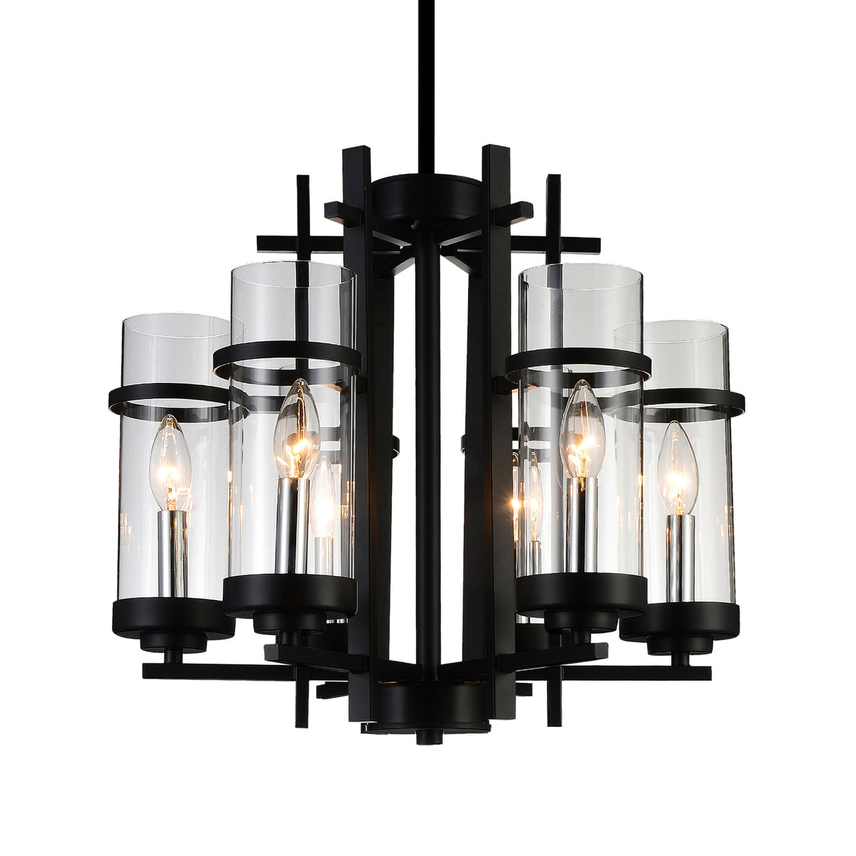 Sierra 6 Light 18in Black Chandelier