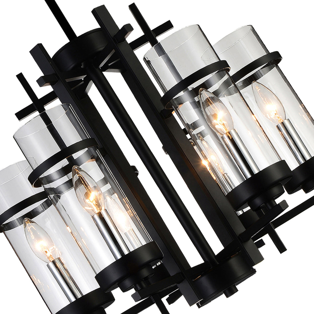 Sierra 6 Light 18in Black Chandelier