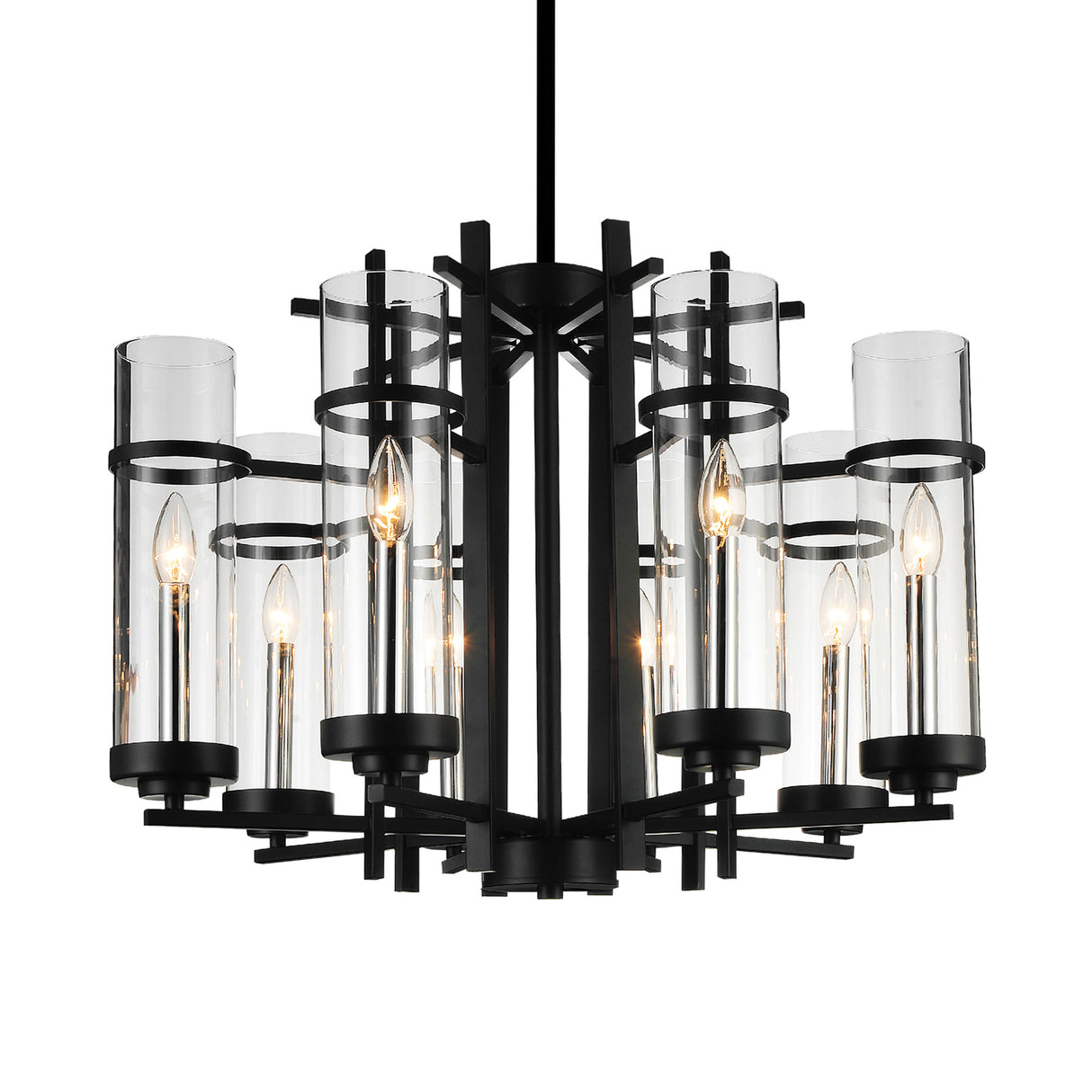 Sierra 8 Light 26in Black Chandelier
