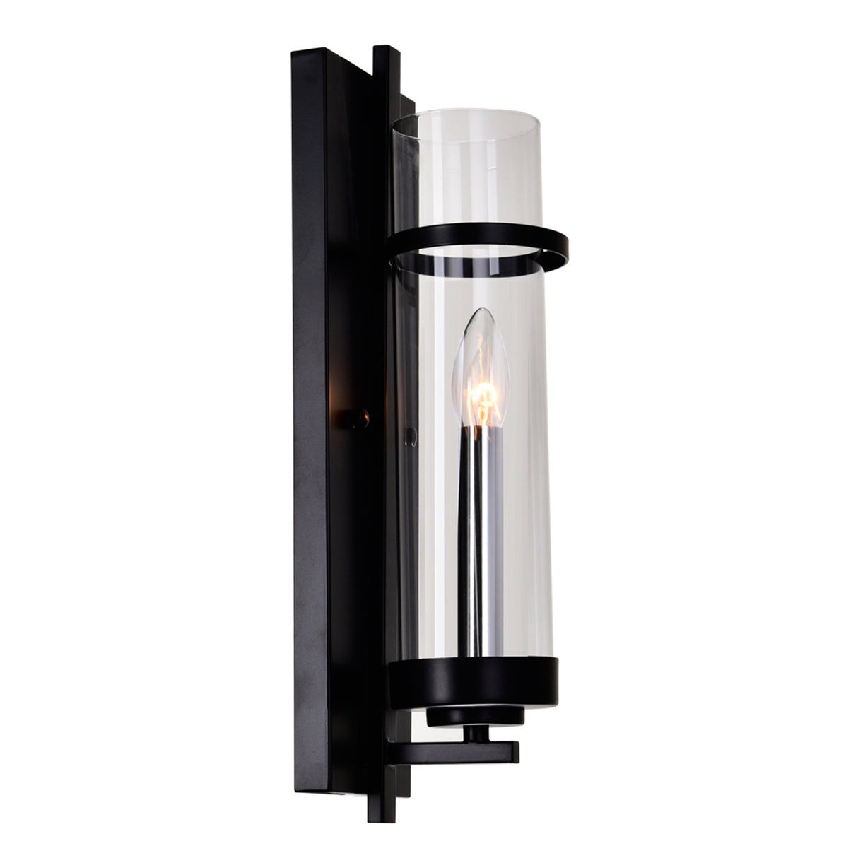 Sierra 1 Light 5in Black Wall Sconce